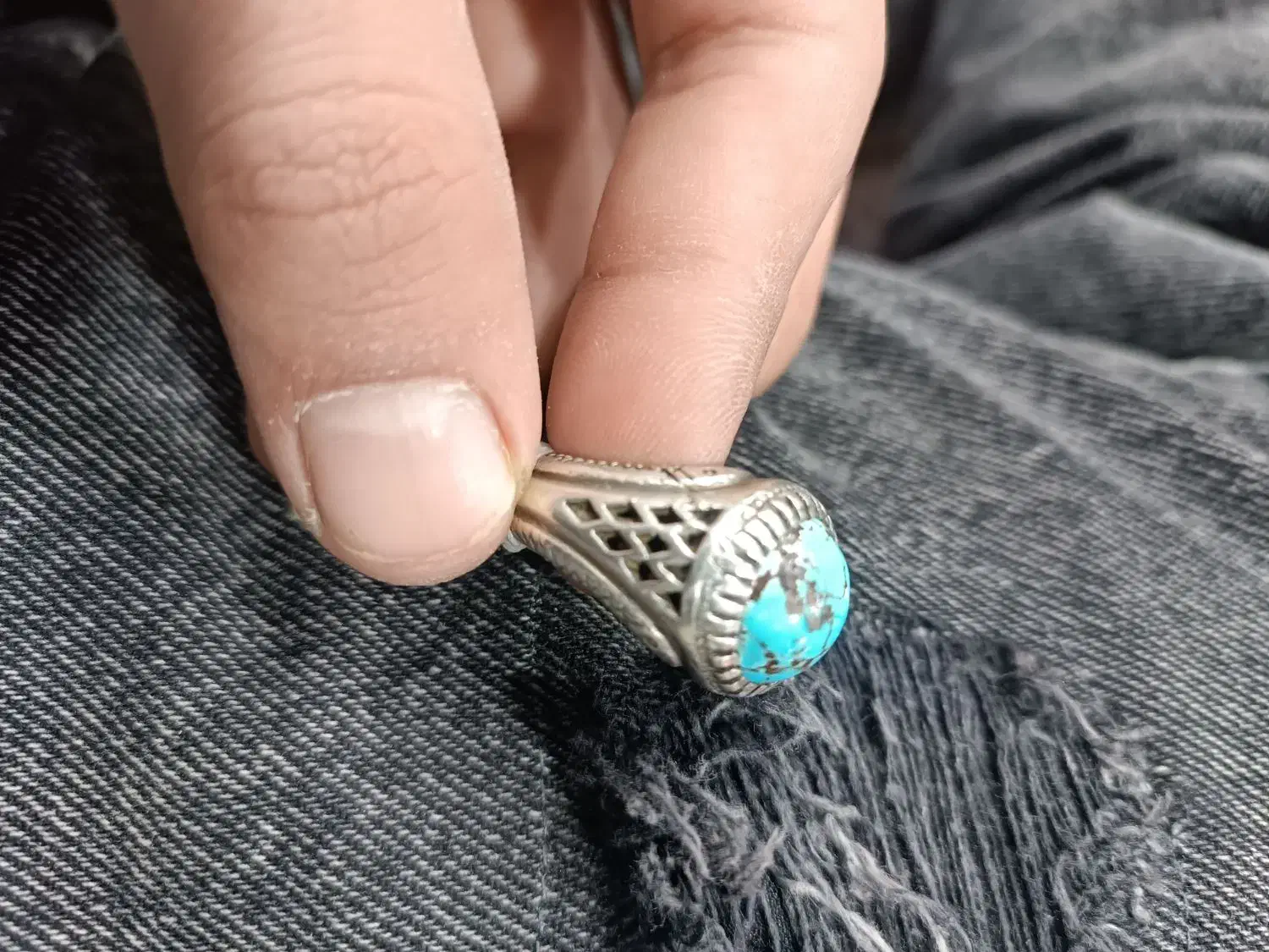 انگشتر مردونه فیروزه|جواهرات|قم, علی آباد|دیوار