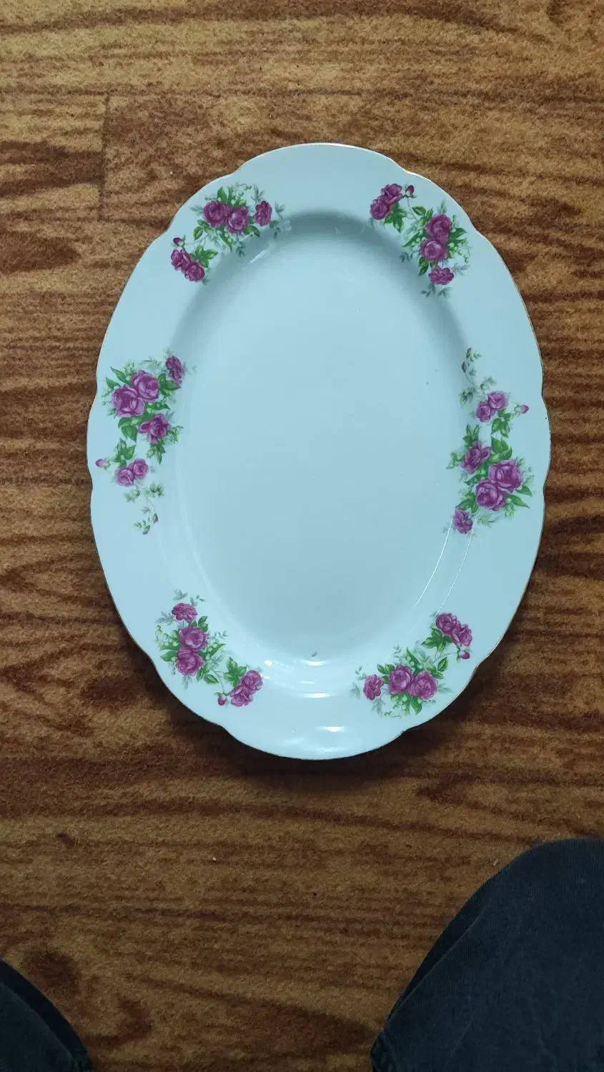 دیس گل سرخی قدیمی|ظروف سرو و پذیرایی|رشت, دیانتی|دیوار