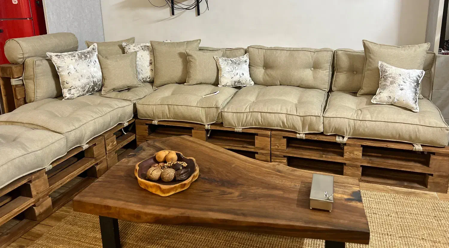 مبل ال طرح پالت ۷ نفره|مبلمان خانگی و میز عسلی|نوشهر, |دیوار