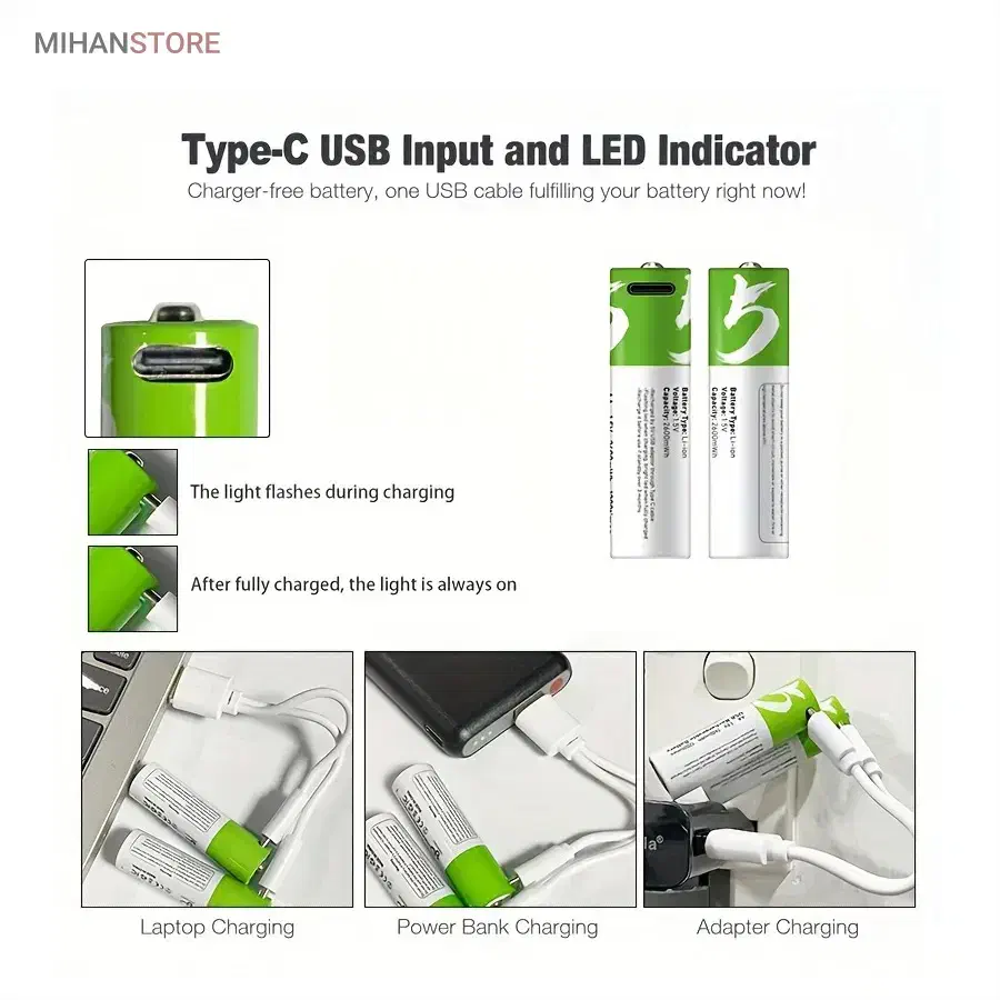 باطری قلمی قابل شارژ (بسته 4 عددی)|لوازم جانبی موبایل و تبلت|تهران, عبدلآباد|دیوار