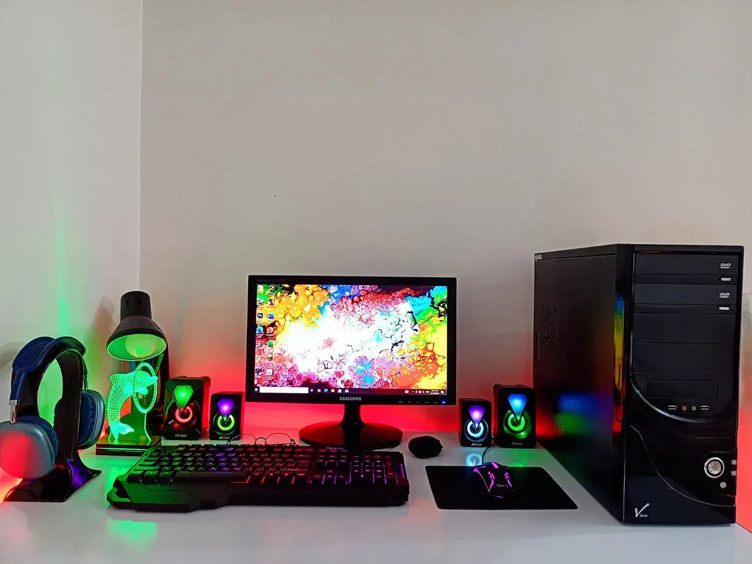 کامپیوتر pc سیستم کیس لوازم کامل نورپردازی|رایانه رومیزی|پاکدشت, پاکدشت (مامازند)|دیوار