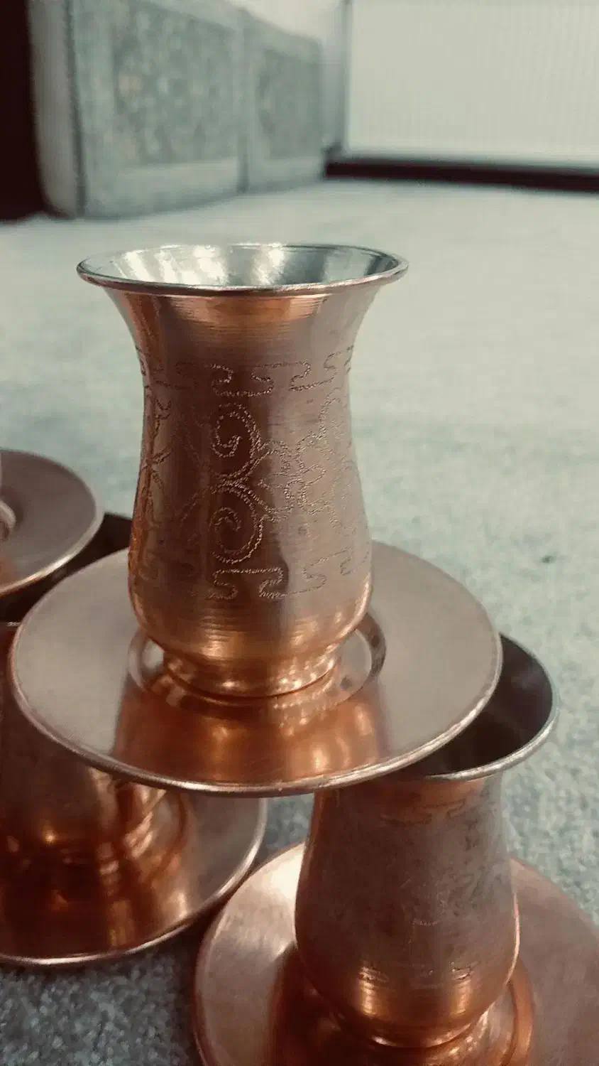 ی دست کامل فنجون نعلبکی تمام مس تمیز و سالم|کلکسیون اشیاء عتیقه|قرچک, میرزائی جنوبی|دیوار