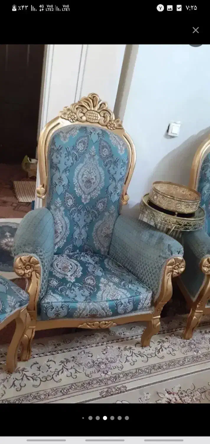 مبل سلطنتی|مبلمان خانگی و میز عسلی|گلبهار, شهر جدید گلبهار|دیوار