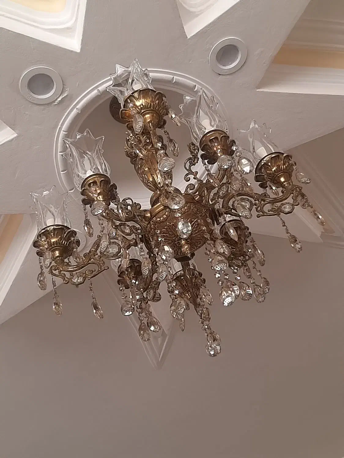 لوستر برنز ۸شاخه|لوستر و چراغ آویز|تویسرکان, |دیوار