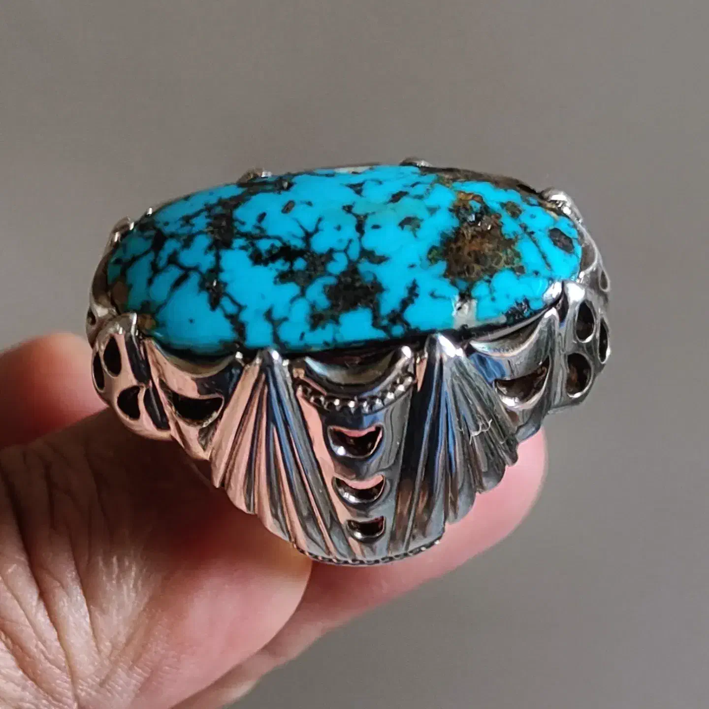 انگشتر فدیوم سفارشی سنگین بافیروزه نیشابورکلکسیونی|کلکسیون و سرگرمی|تهران, پونک|دیوار