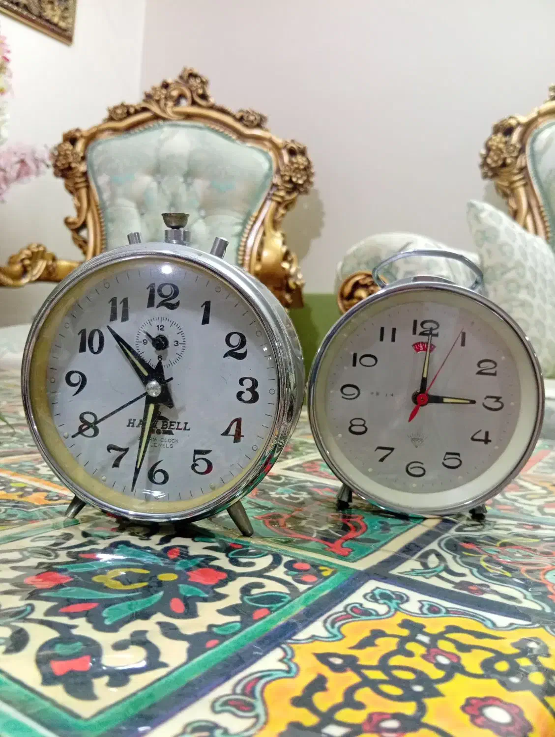 ساعت رومیزی قدمی کوکی زنگدار|کلکسیون اشیاء عتیقه|تهران, مقدم|دیوار