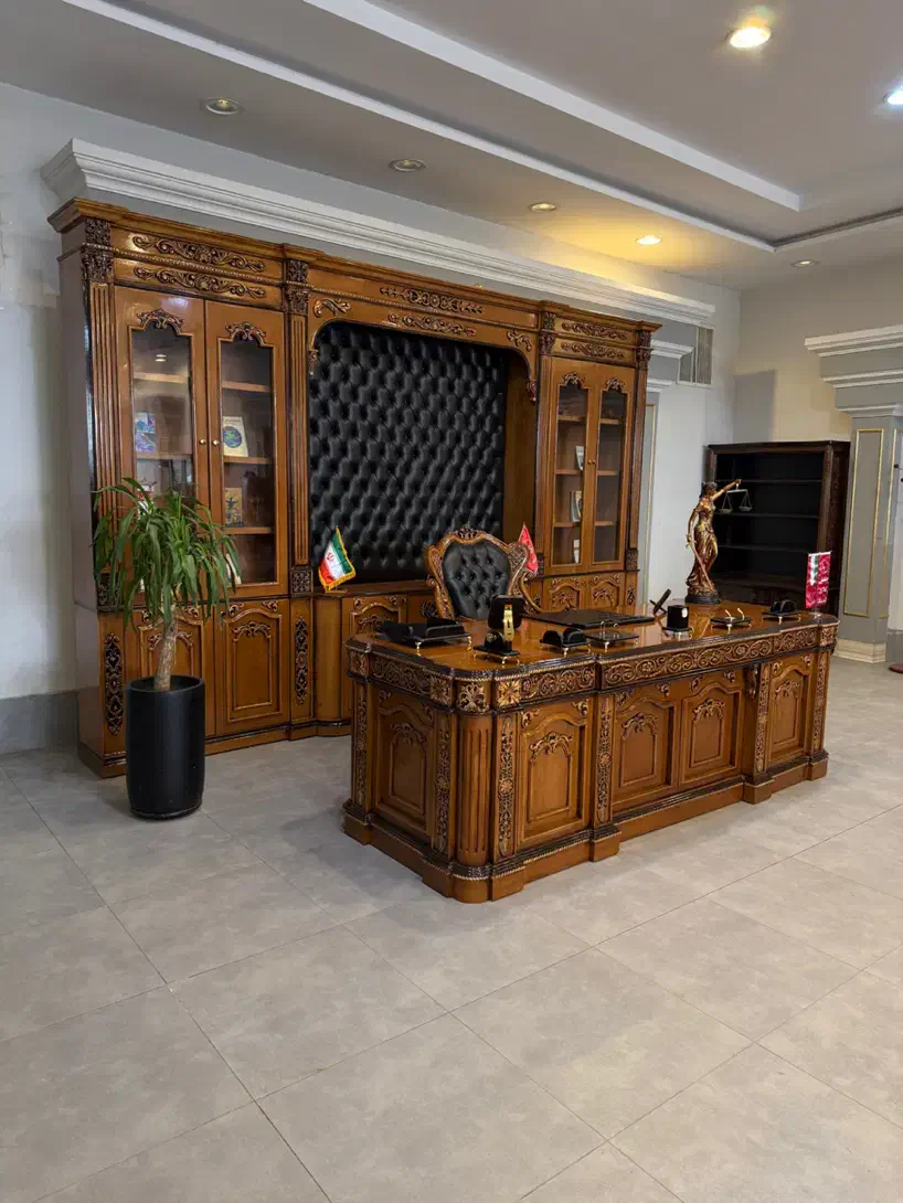 مبلمان اداری کلاسیک رومانی میزمدیریت۲۶۰کتابخانه۴۴۰|دفتر کار|تهران, شهرک شریفی|دیوار