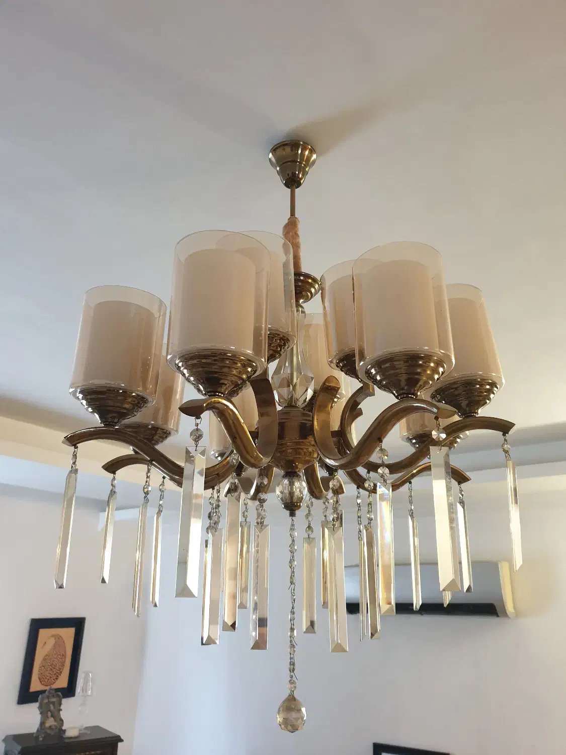 لوستر برنجی|لوستر و چراغ آویز|آمل, |دیوار