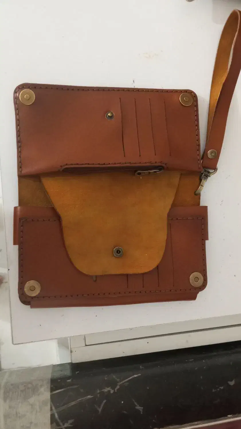 کیف پول چرم طبیعی دست دوز|کیف، کفش، کمربند|مشهد, موعود|دیوار