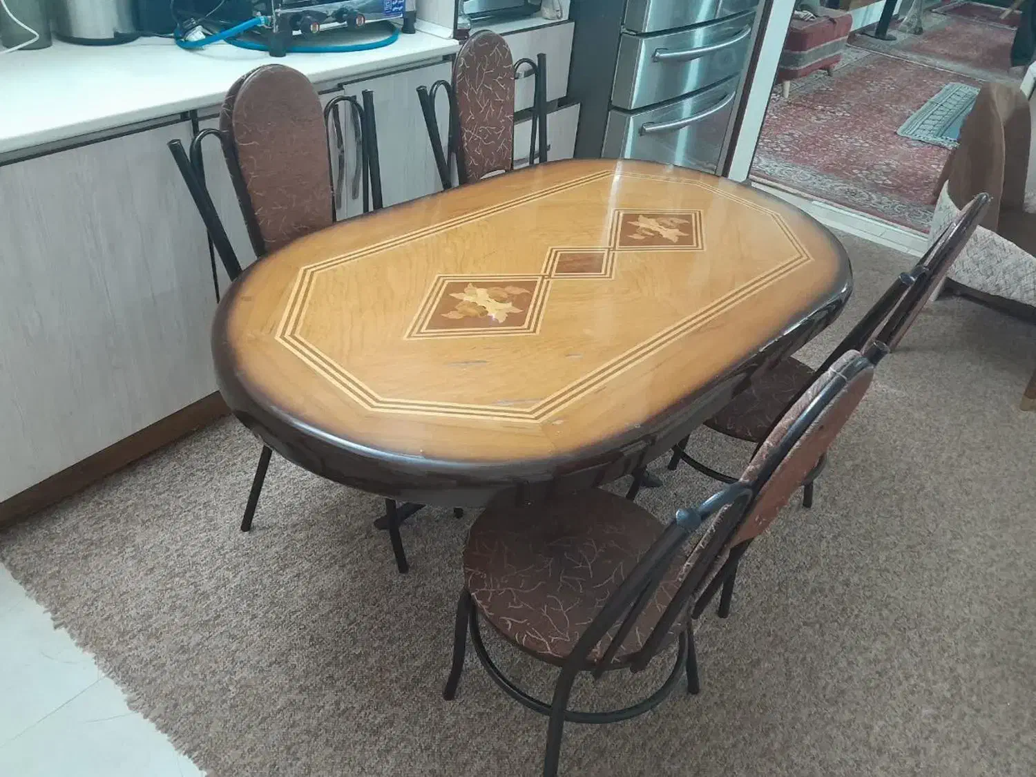 میز و صندلی ناهارخوری چوبی 4 نفره|میز و صندلی غذاخوری|شیراز, شریفآباد|دیوار