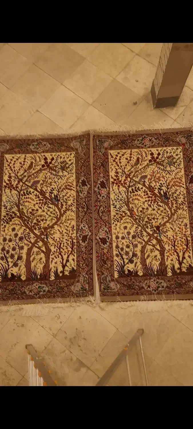 جفت ذرع نیم چله ابریشم دستباف|فرش|همدان, |دیوار