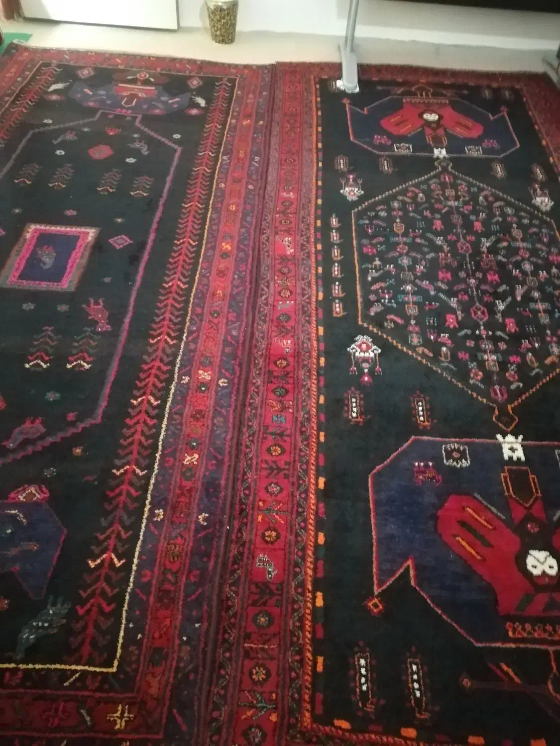 قالی کردی طرح خرسک کاملاسالم وبدون مشکل|فرش|سنندج, |دیوار