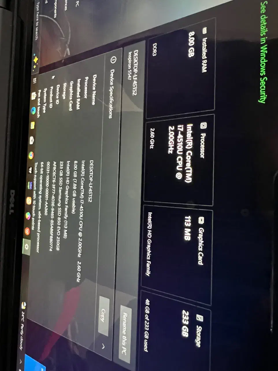 لبتاب Dell تاچ لمسی|رایانه همراه|بوشهر, |دیوار