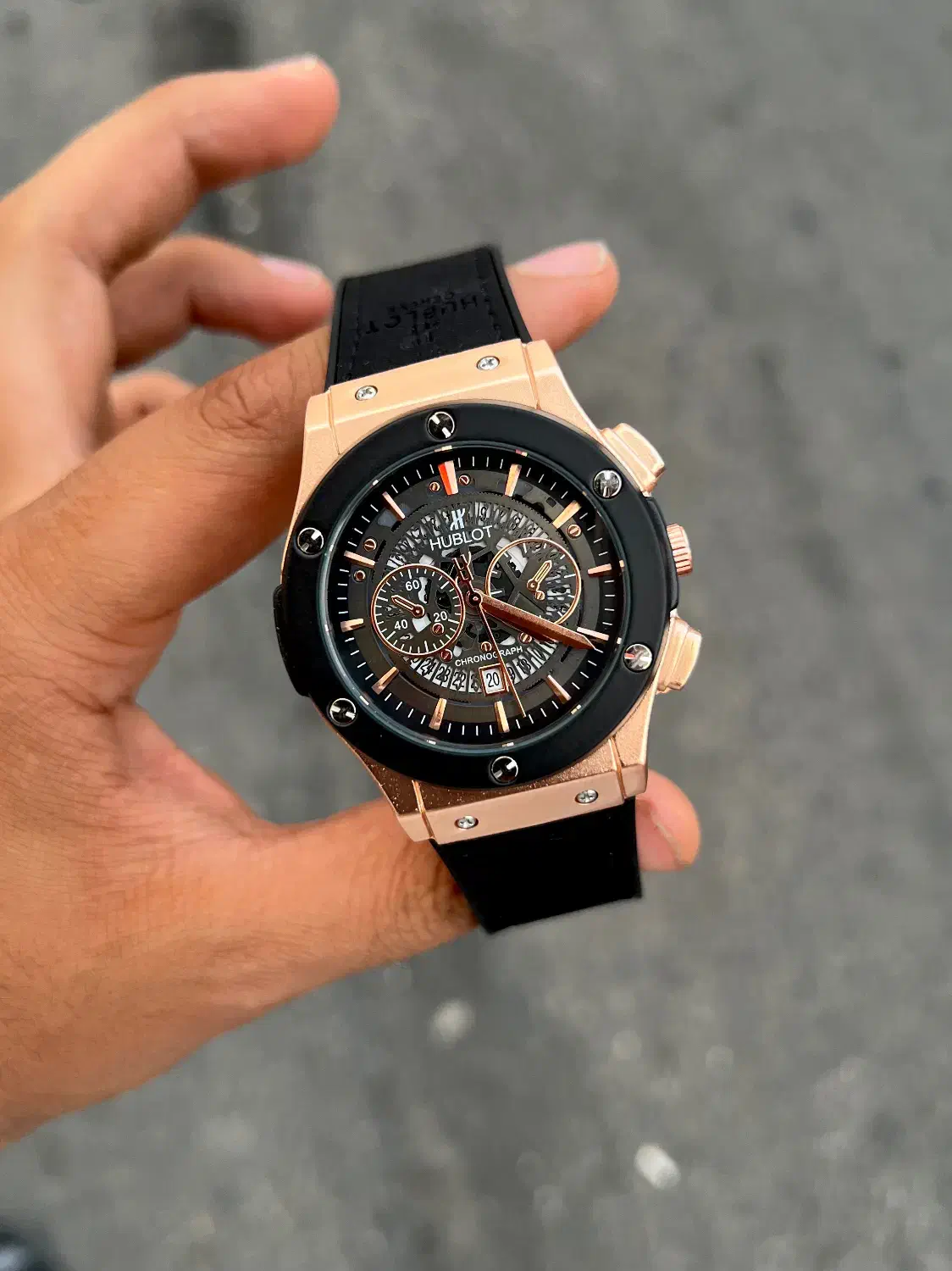 ساعت مردانه هابلوت کاسیو بند چرم و رابر تقویم دار|ساعت|ارومیه, |دیوار