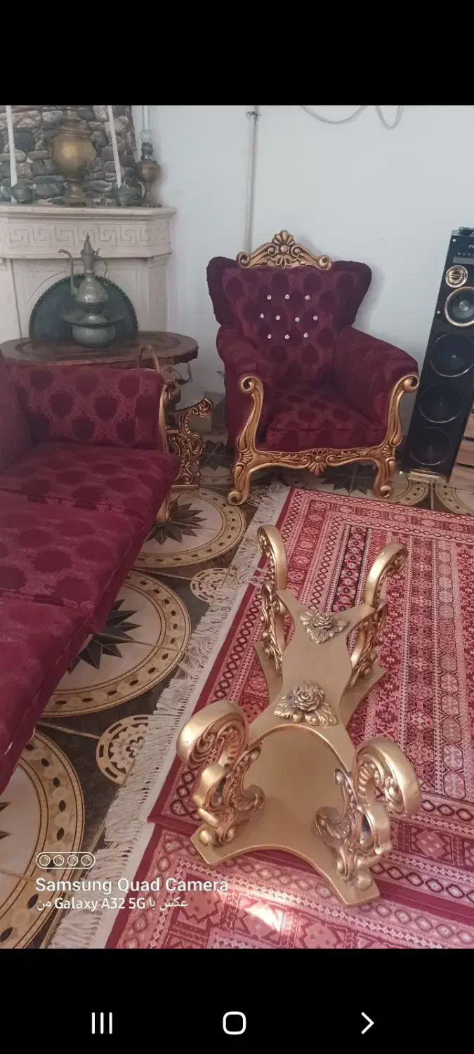 مبل سلطنتی ۵نفره|مبلمان خانگی و میز عسلی|گرگان, |دیوار
