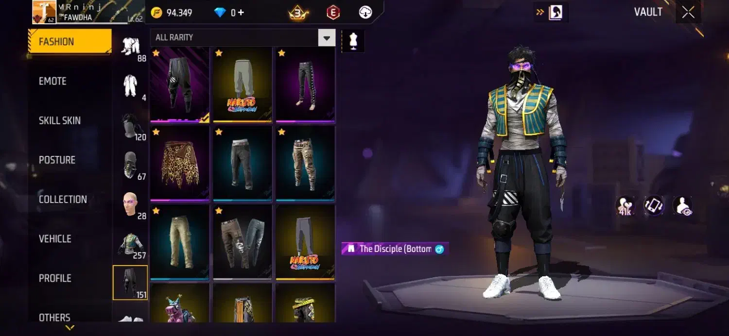 اکانت فری فایر لول 62|کنسول، بازی ویدئویی و آنلاین|گنبد کاووس, |دیوار