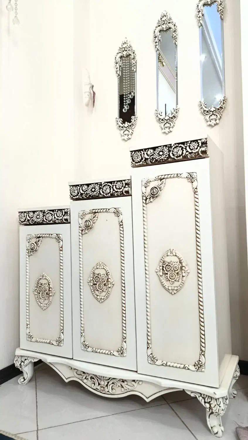 سرویس چوب جاکفشی میز تلوزیون بوفه ساعت آینه سماور|بوفه، ویترین، کنسول|قدس, شهر‌قدس|دیوار