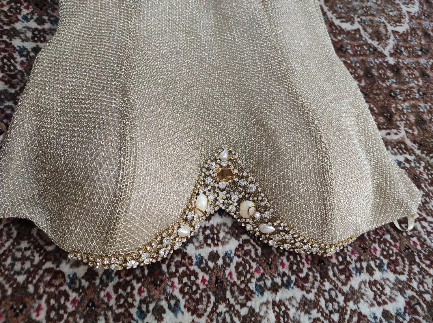 پیراهن مجلسی لانه زنبوری طلایی|لباس|تبریز, |دیوار