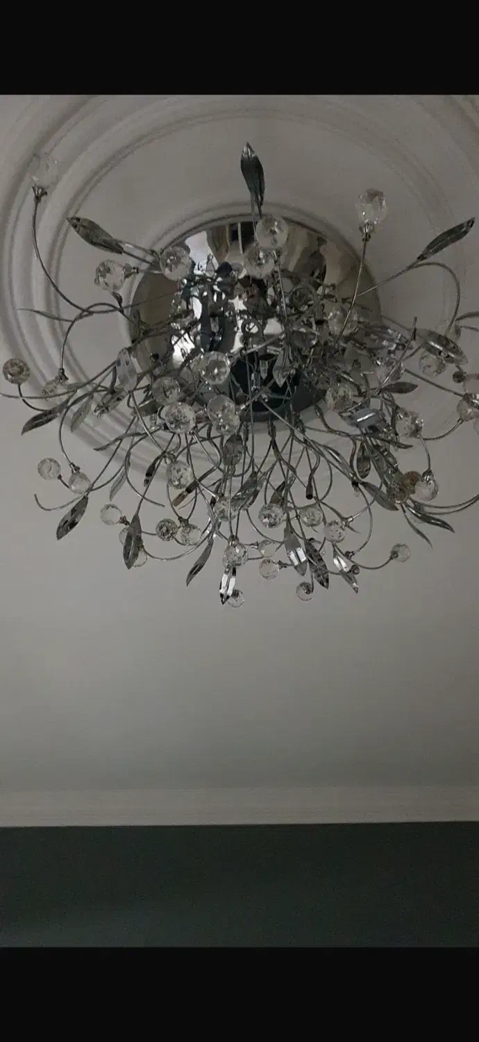 لوستر سففی کریستالی همراه با دیوار کوب و‌استند|لوستر و چراغ آویز|تهران, سعادت‌آباد|دیوار