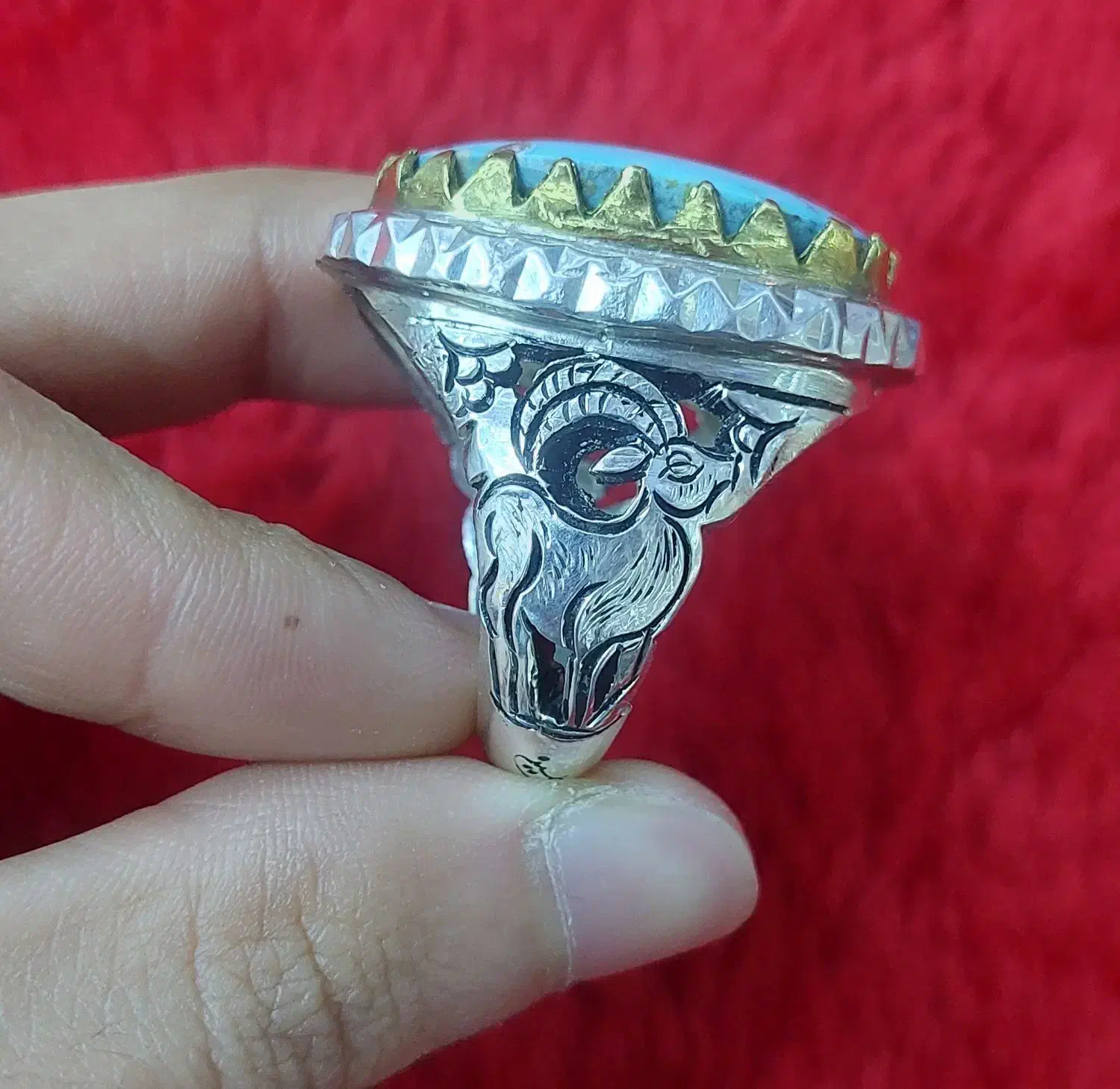 انگشتر نقره کلکسیونی فیروزه نیشابور|جواهرات|اهواز, حصیرآباد|دیوار