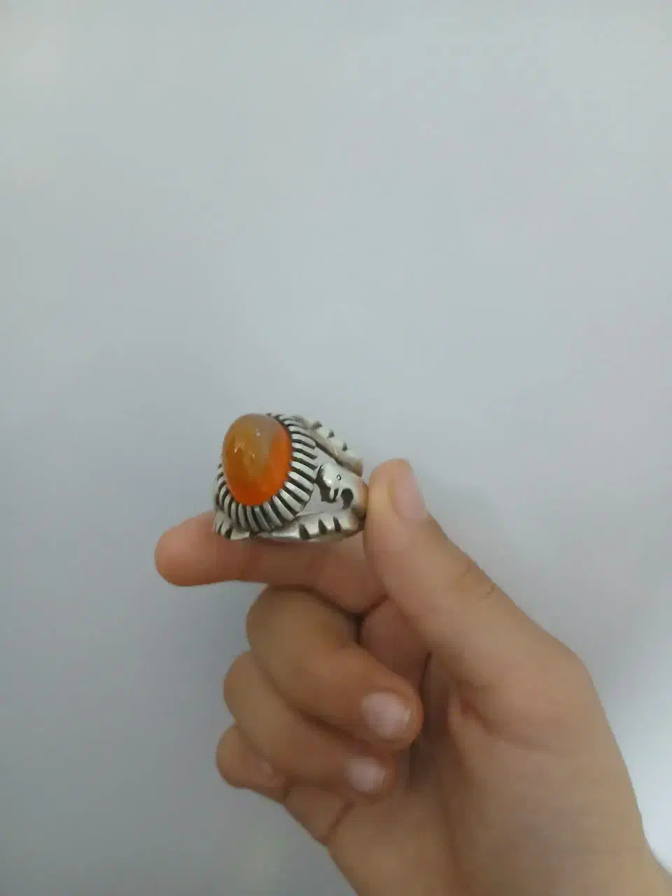 انگشتر نقره دست ساز عقیق دوپوست|جواهرات|کهک, |دیوار