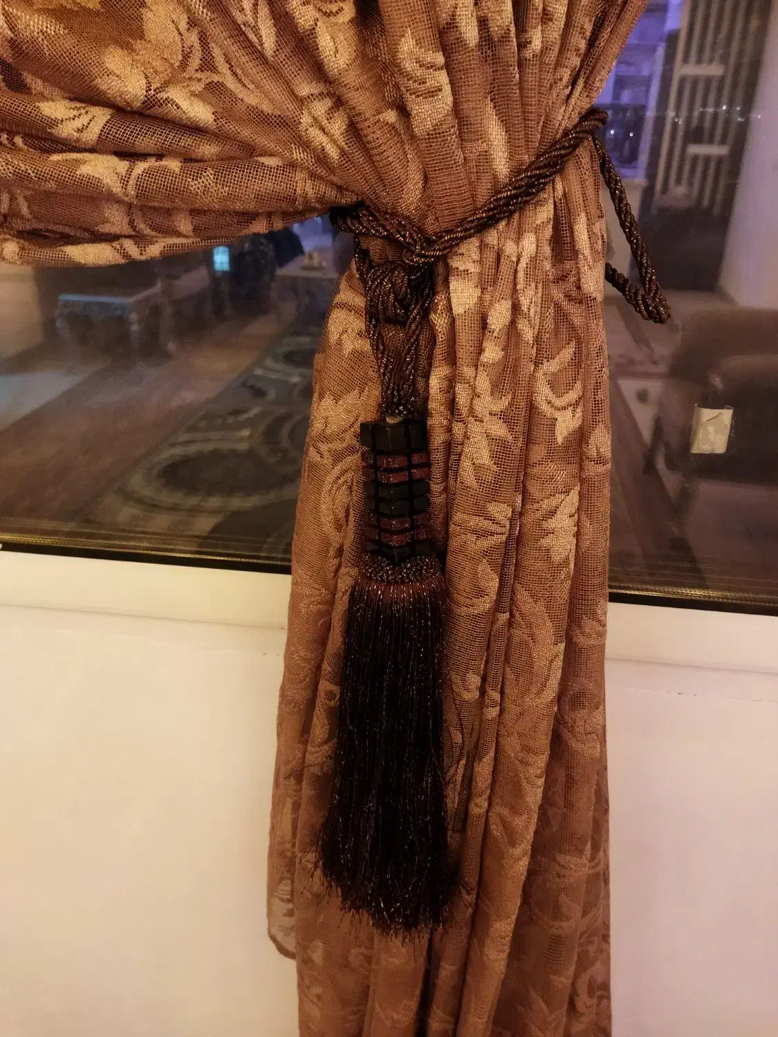 دوعدد پرده پذیرایی کامل با متعلقات|پرده، رانر، رومیزی|اصفهان, کوجان|دیوار