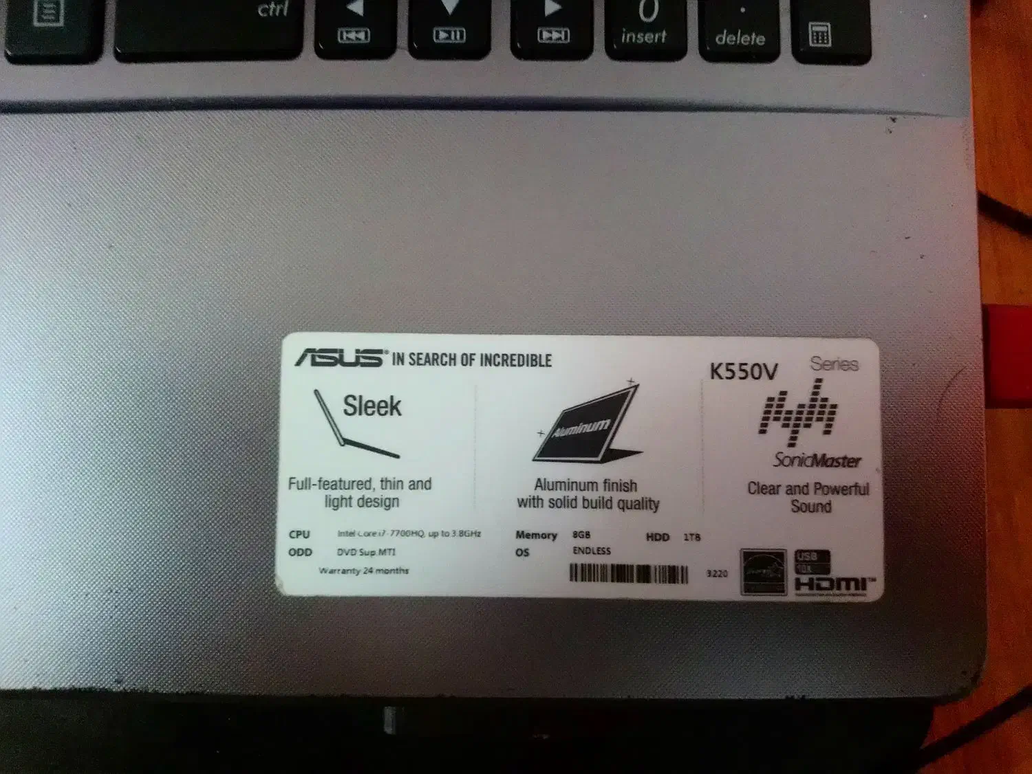 ایسوس K550vx|رایانه همراه|لنگرود, |دیوار