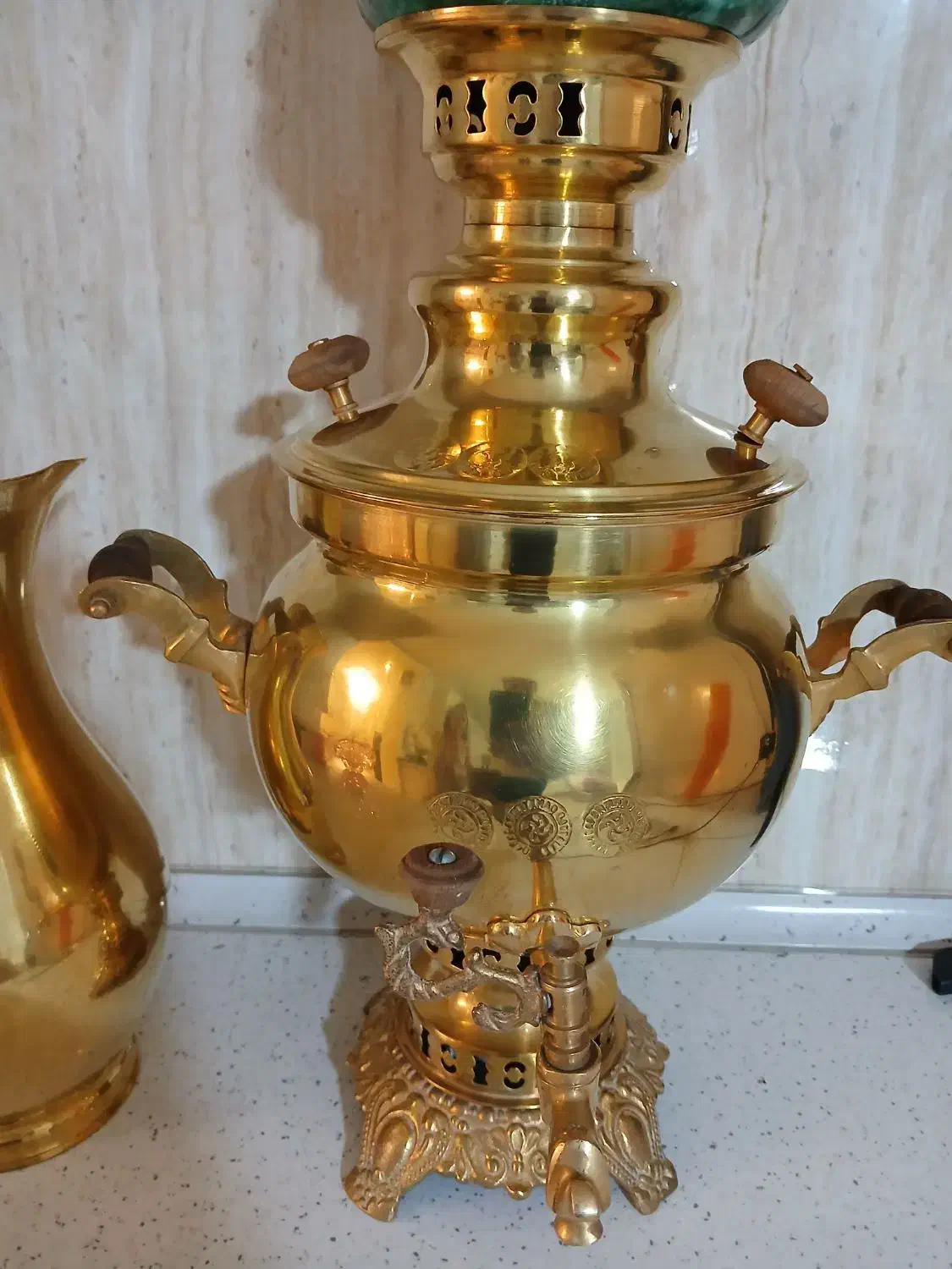 سماور زغالی با پارچ برنز|سماور، چایساز، قهوهساز|تبریز, |دیوار