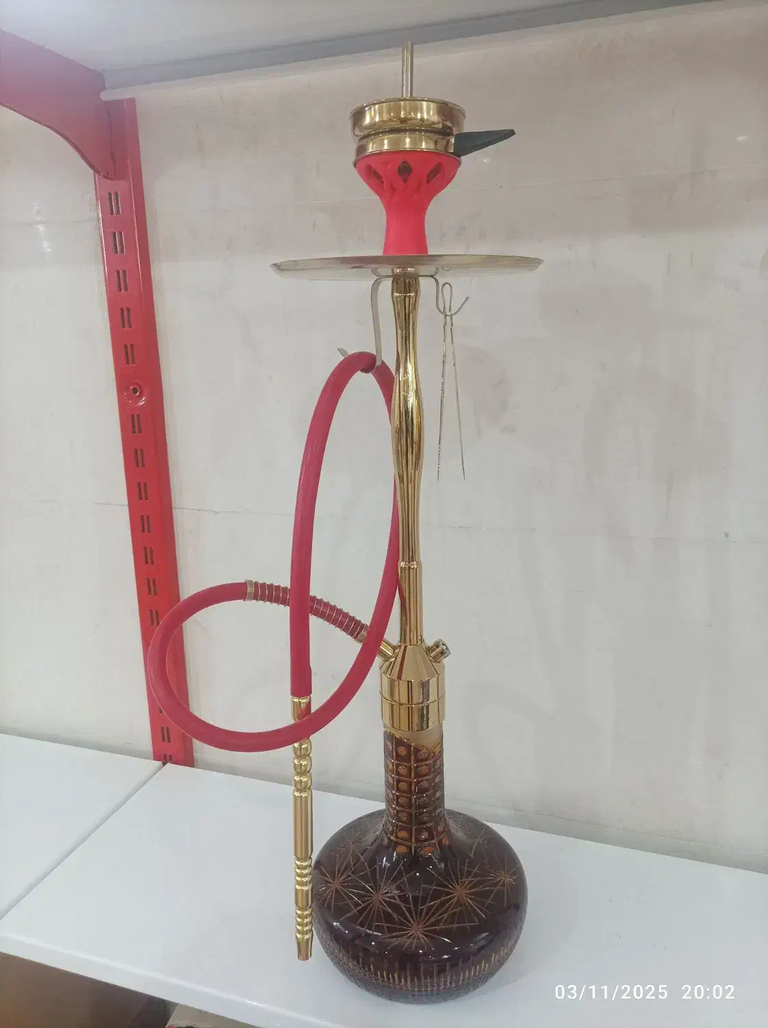 فروش قلیان کرنو برنجی پایه حکاکی شده|کلکسیون و سرگرمی|اسلامشهر, مظفریه|دیوار