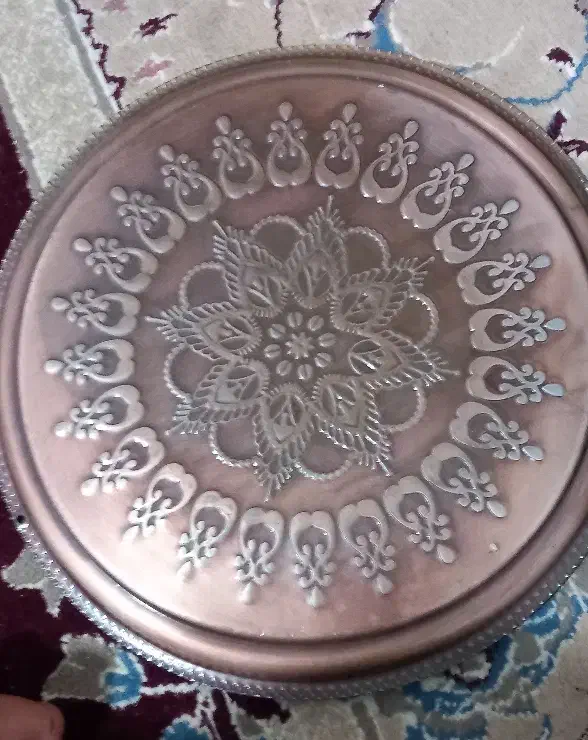 سینی مسی دکوری قدیمی|کلکسیون اشیاء عتیقه|برخوار, |دیوار