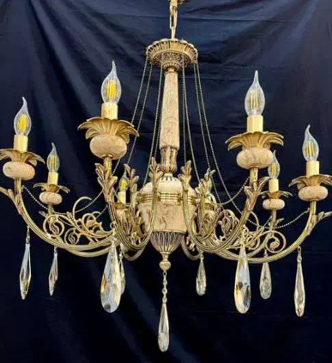 لوستر کلاسیک مدرن سنگ برنز|لوستر و چراغ آویز|تبریز, |دیوار