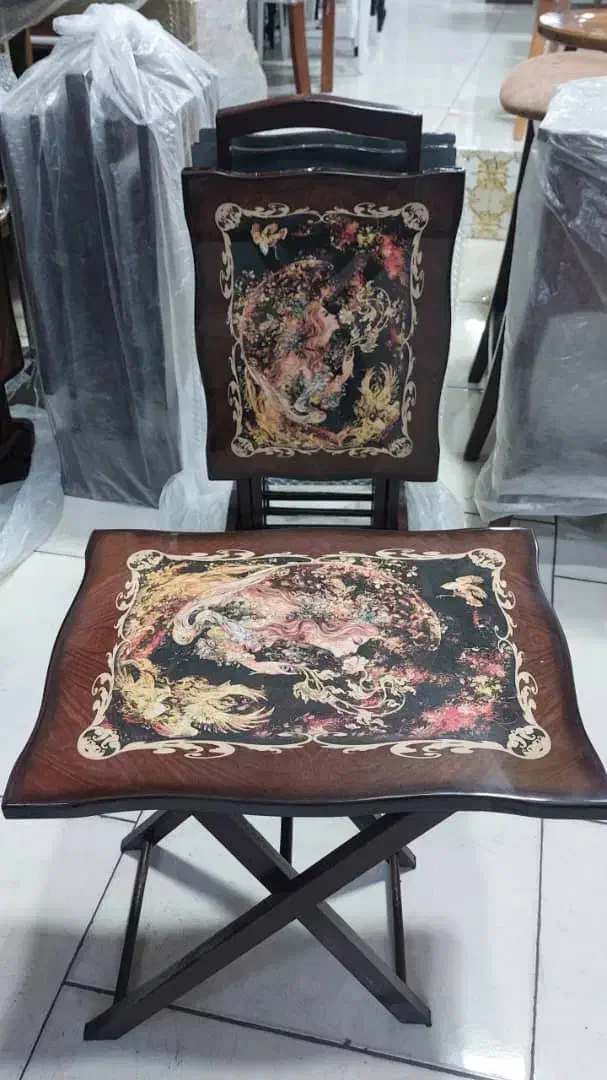 میز پذیرایی ۴ تایی تاشو چمدانی،چوب MDF براق|مبلمان خانگی و میز عسلی|رشت, گلسار|دیوار