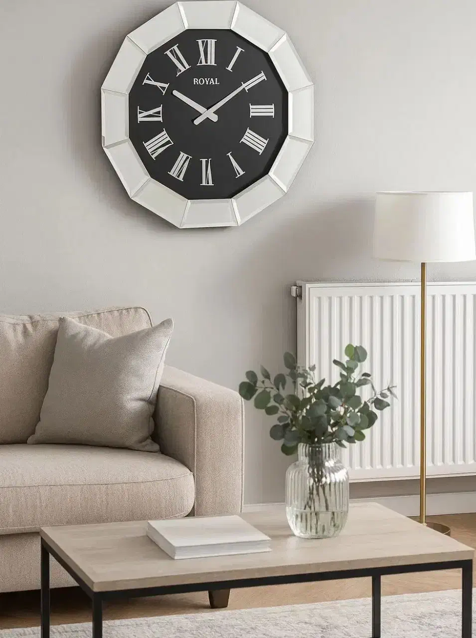 ساعت دیواری آینهای ROYAL در حد نو|ساعت دیواری و تزئینی|قم, پردیسان|دیوار