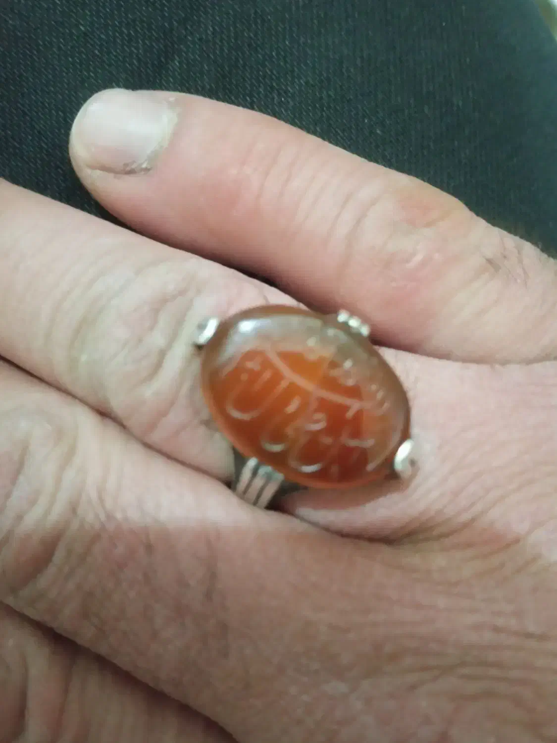 انگشتریمنی روسنگش صلوات حکاکی شده|جواهرات|زنجان, |دیوار