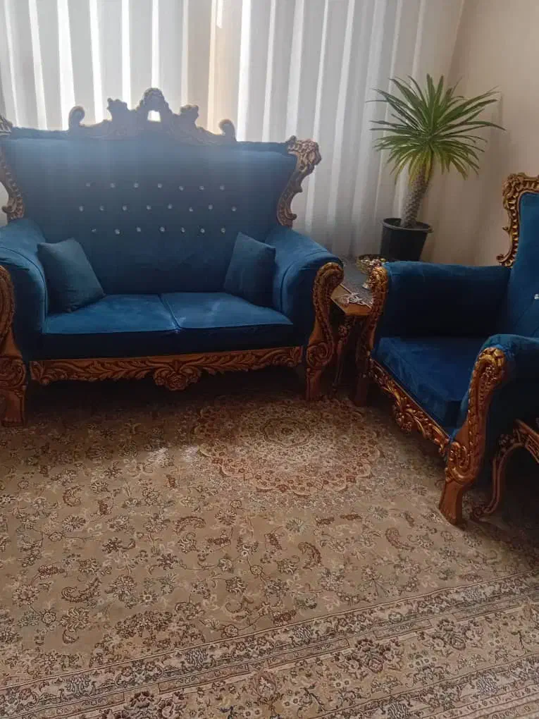 مبلمان ۷نفره باجلومبلی سالم فروش فوری|مبلمان خانگی و میز عسلی|پرند, فاز ۵|دیوار