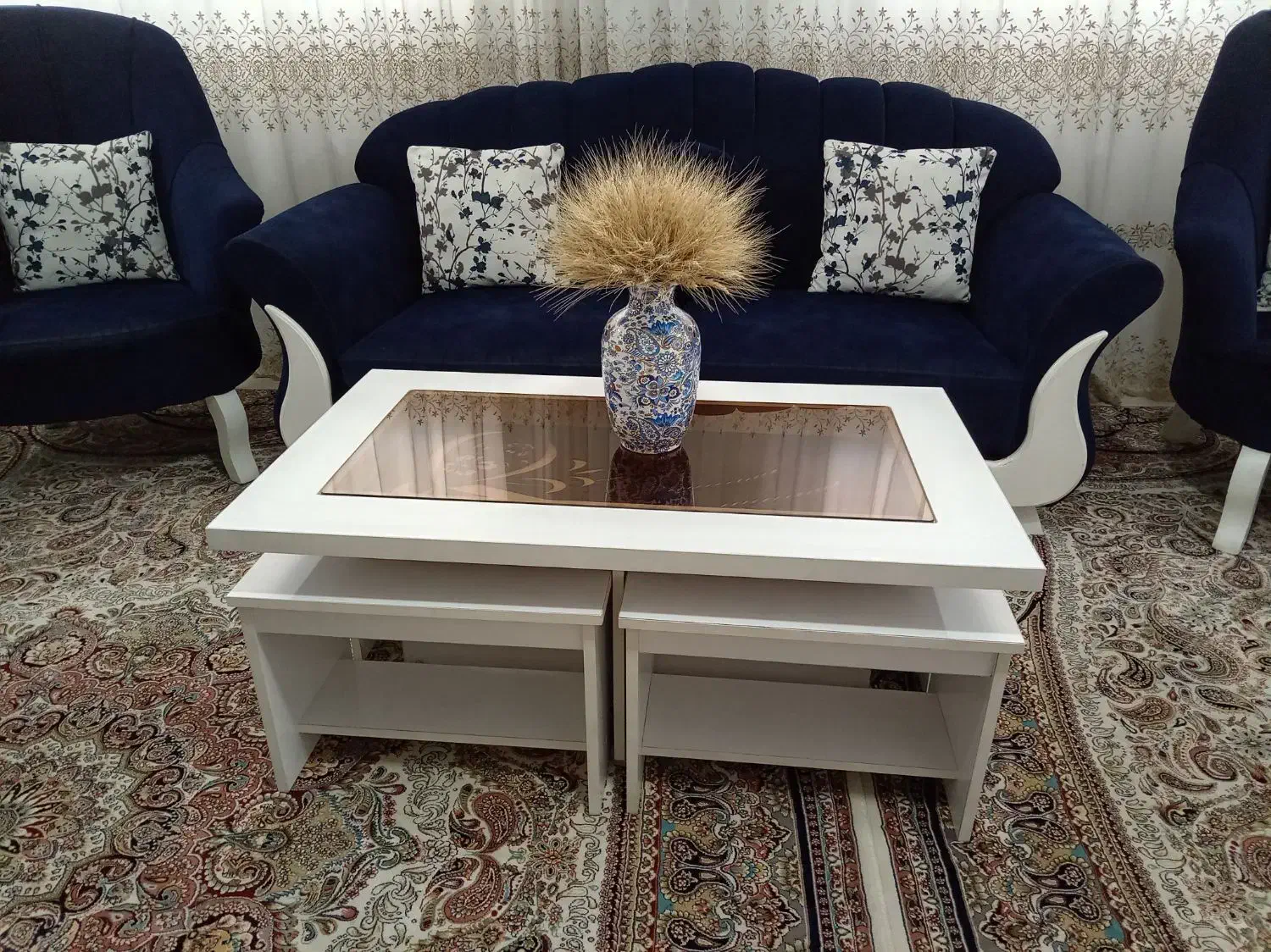 فروش مبل هفت نفره ب همراه جلو مبلی و عسلی|مبلمان خانگی و میز عسلی|فولادشهر, مسکن مهر فولادشهر|دیوار