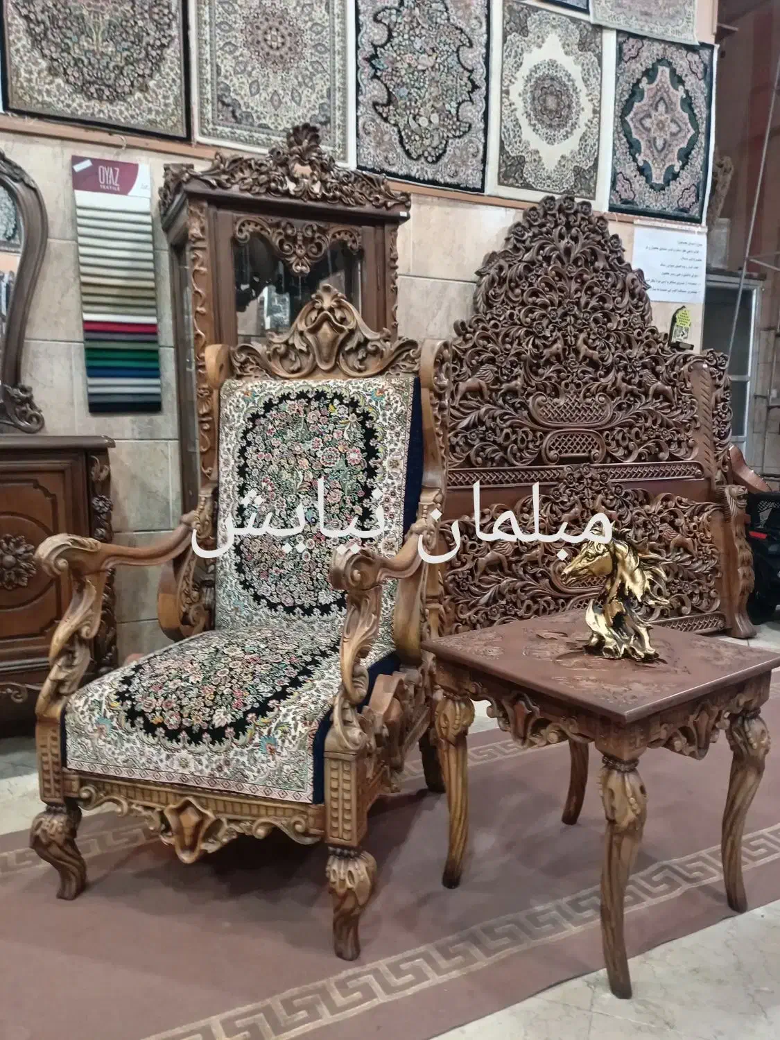 هخامنشی (مبل قالی)|مبلمان خانگی و میز عسلی|کرمان, |دیوار