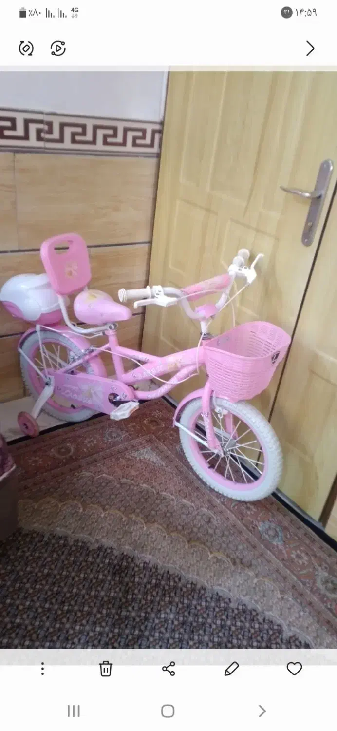 صورتی دوچرخه دخترانه سایز ۱۶ نونو|دوچرخه، اسکیت، اسکوتر|محمدشهر, شهرک چمران|دیوار