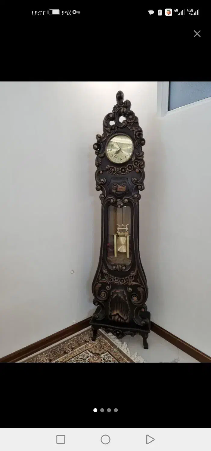 ساعت ایستاده چوب گردو منبت‌کاری|ساعت دیواری و تزئینی|قم, آزادگان|دیوار