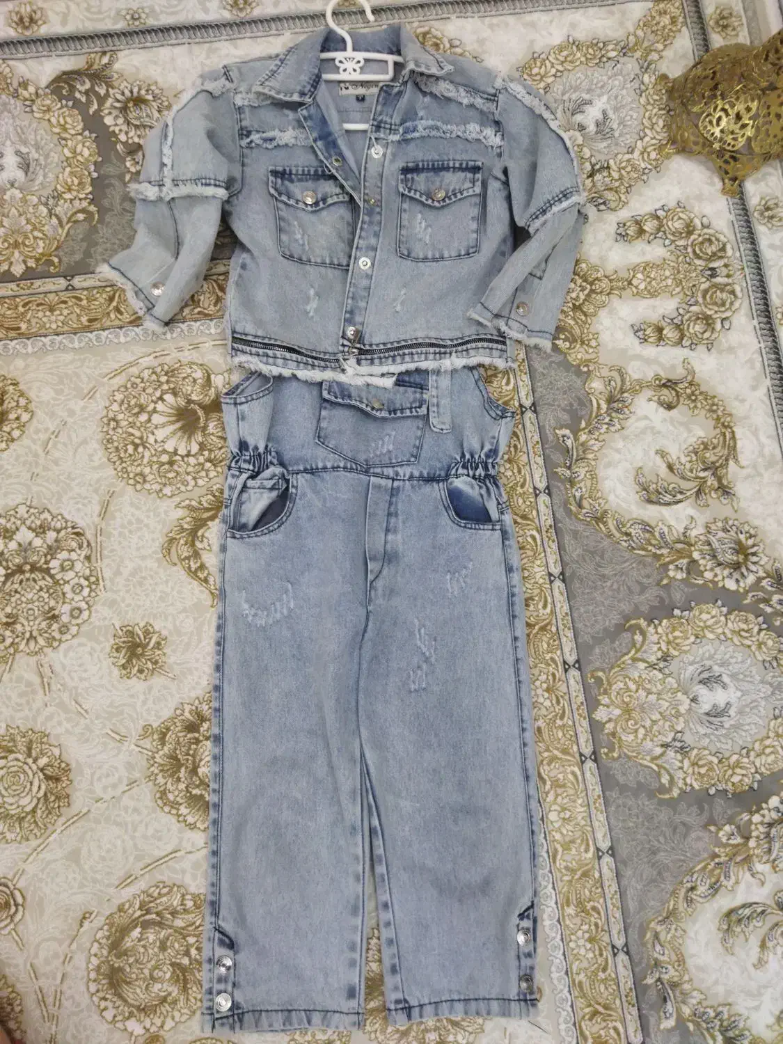 کت و شلوار لی دخترانه|کفش و لباس بچه|سهند, |دیوار