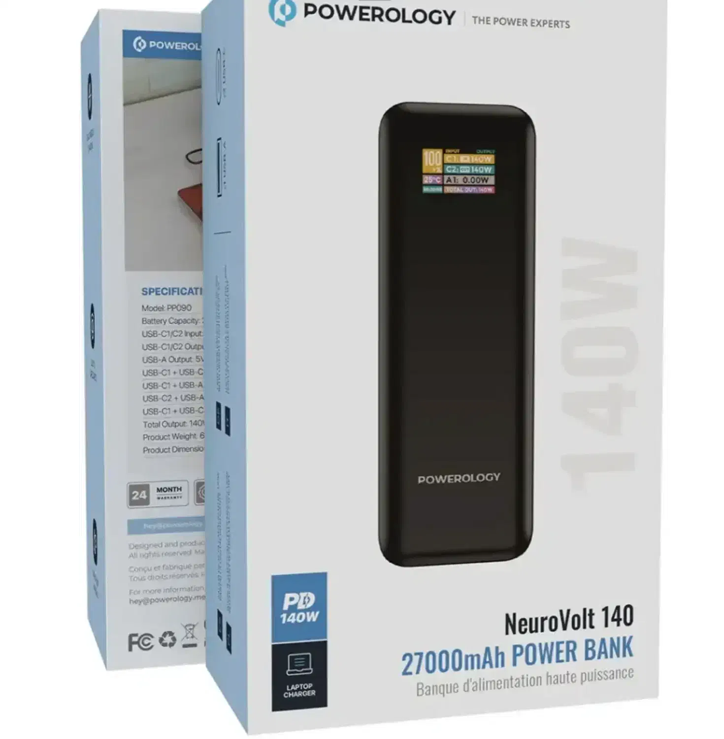 پاوربانک Powerology NeuroVolt 140 با ظرفیت 27000|لوازم جانبی موبایل و تبلت|شیراز, معالیآباد|دیوار