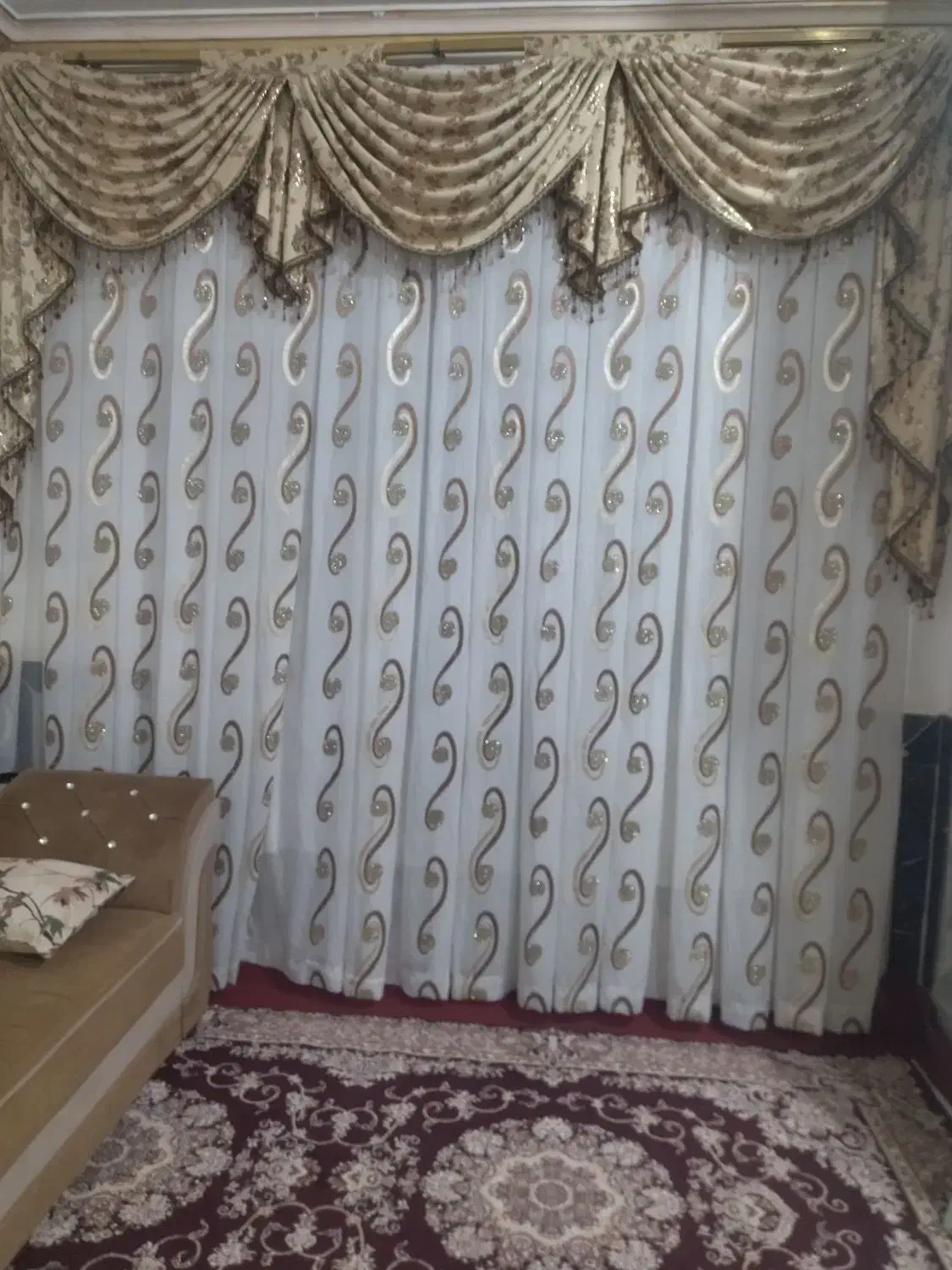 پرده سر پرده آسر|پرده، رانر، رومیزی|مریوان, |دیوار