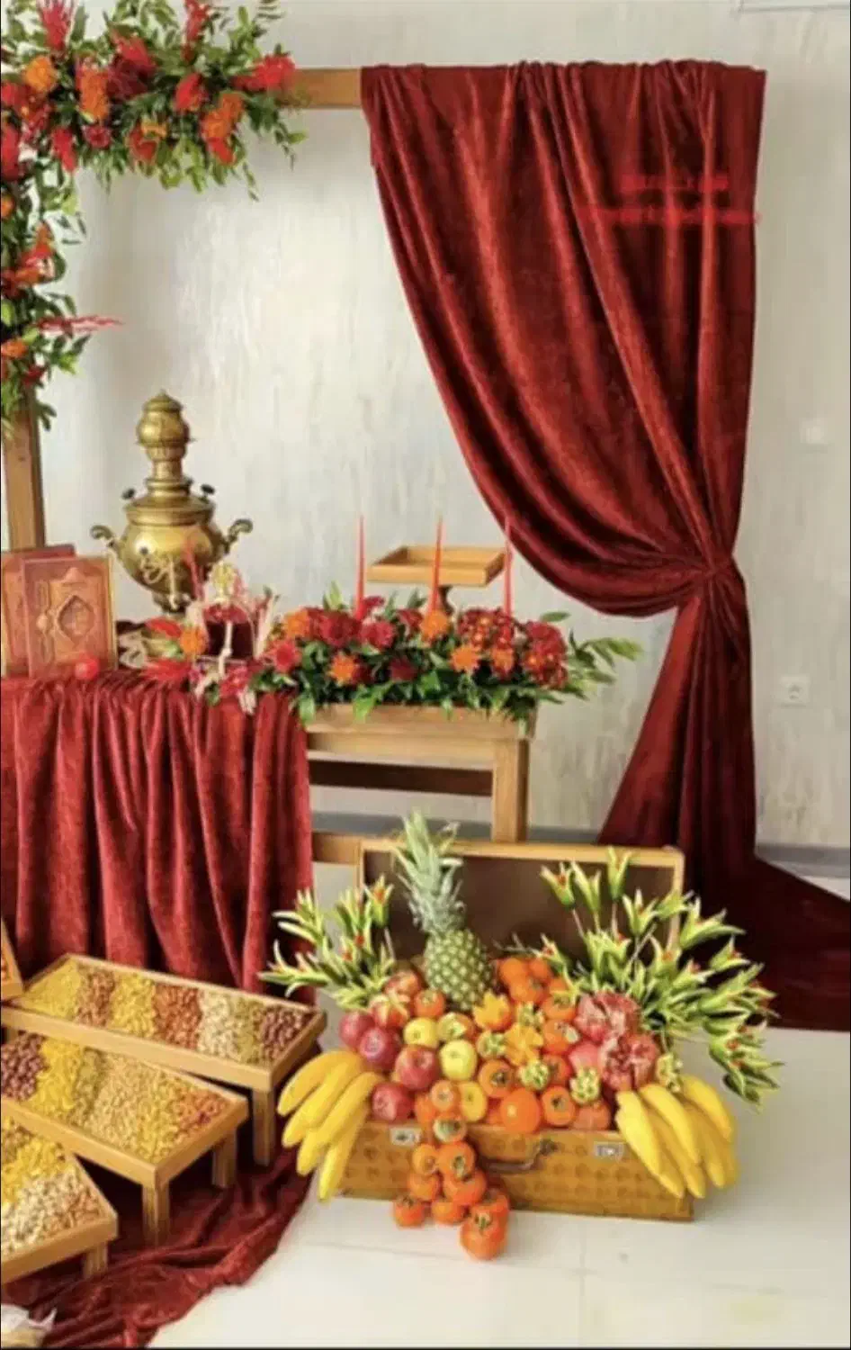 تزئینات خنچه ، میز فینگر فود، گیفت و دکور|خدمات پذیرایی، مراسم|اصفهان, آبشار|دیوار