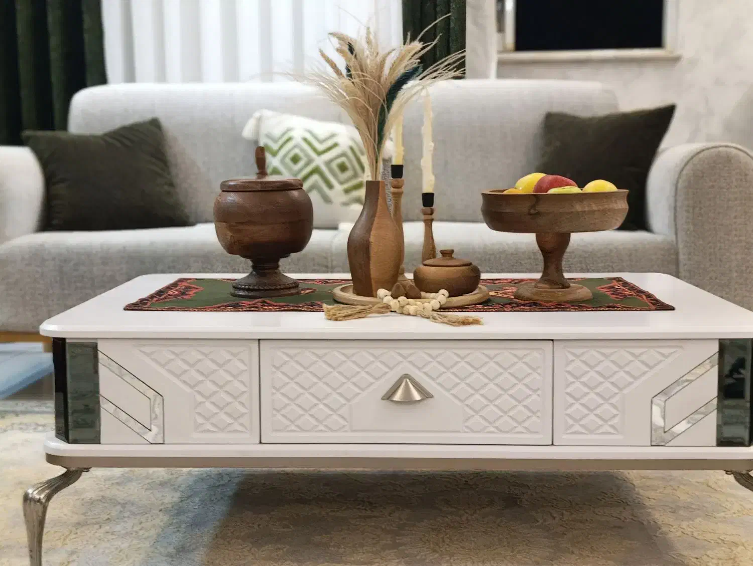 میز وسط ست با میز تلویزیون|مبلمان خانگی و میز عسلی|لاهیجان, خمیر کلایه|دیوار