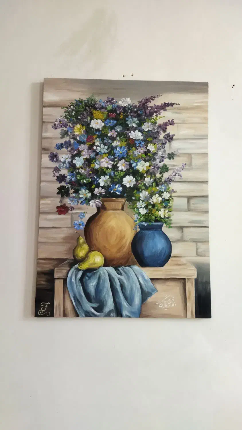 نقاشی رنگ روغن طرح گل|تابلو، نقاشی، عکس|خرمآباد, |دیوار