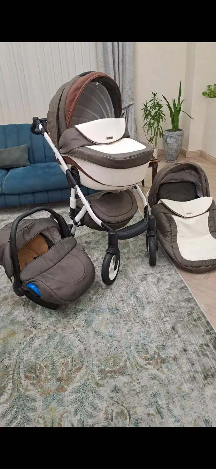 کالسکه چهار تیکه آدامکس لهستان ( اصل  )|کالسکه و لوازم جانبی|رشت, کوی حسینی|دیوار