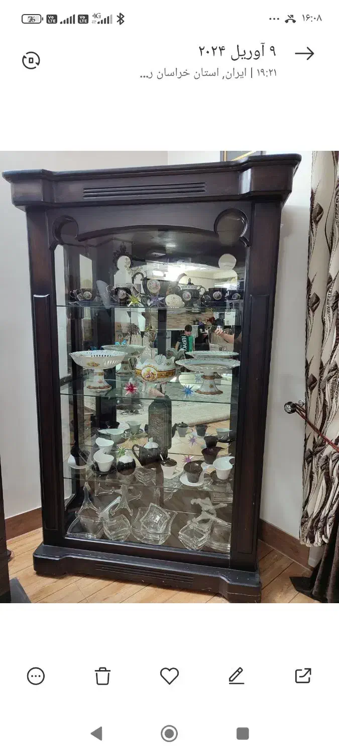 بوفه چوبی|بوفه، ویترین، کنسول|کاشمر, |دیوار