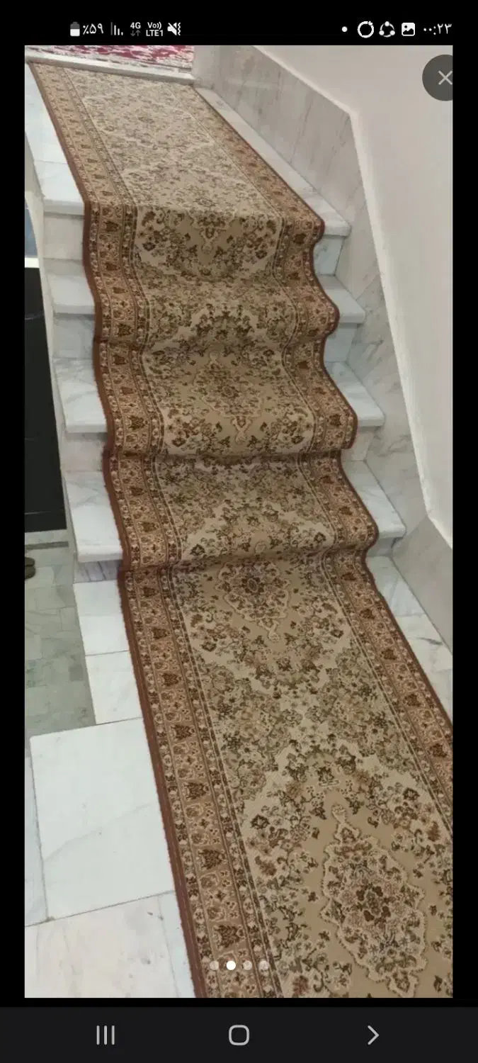 فرش راه پله کرم رنگ|فرش|پاکدشت, حصار امیر|دیوار