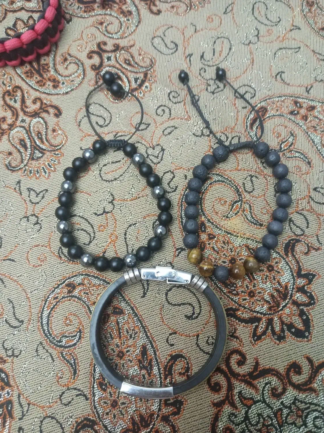 دستبند مردانه استیل مهره‌ایی چرم پاراکورد|بدلیجات|شیراز, شهرک بزین|دیوار