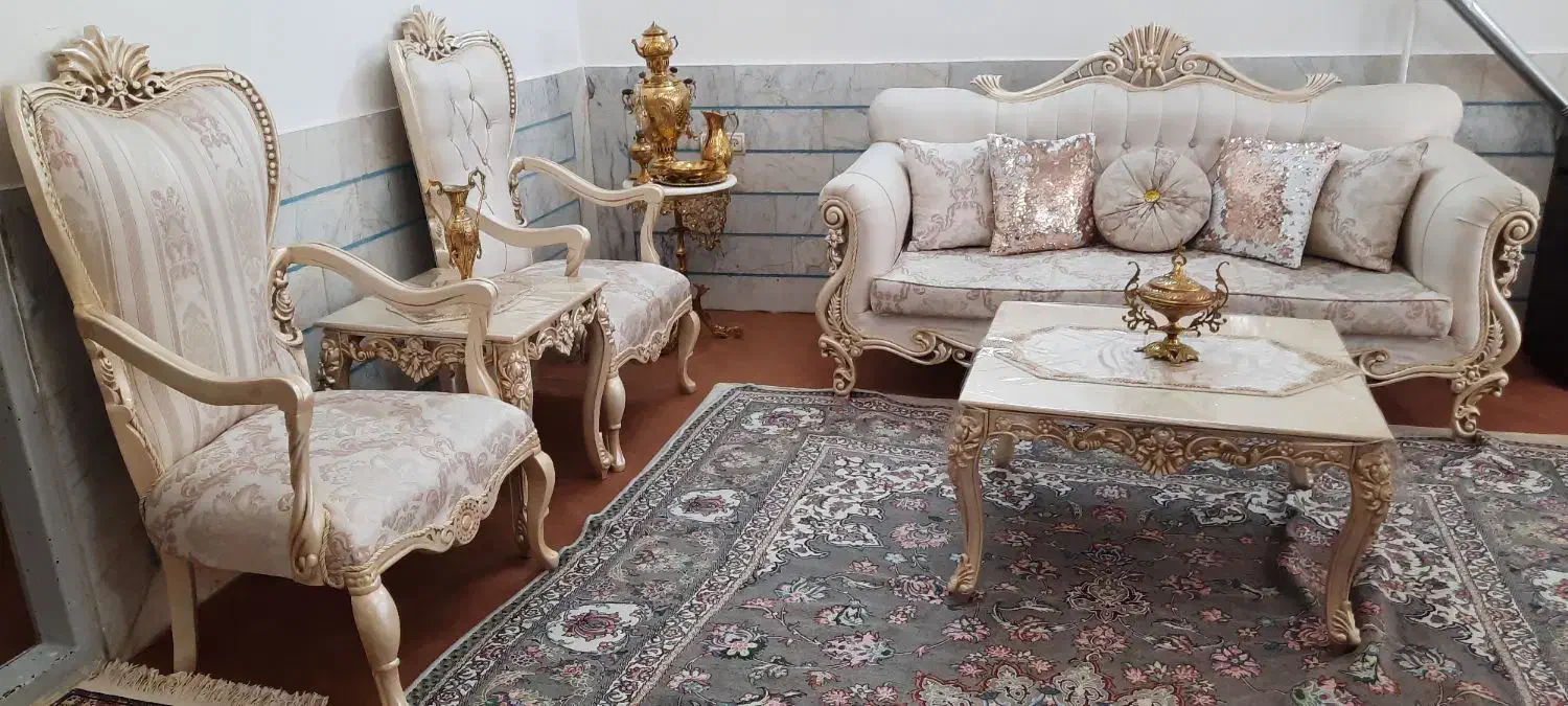 ست مبلمان چوب راش با ست غذاخوری|مبلمان خانگی و میز عسلی|اقبالیه, |دیوار